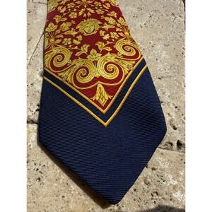 Gianni Versace Handmade Silk‎ tie Baroque Navy Red - really nice tie !